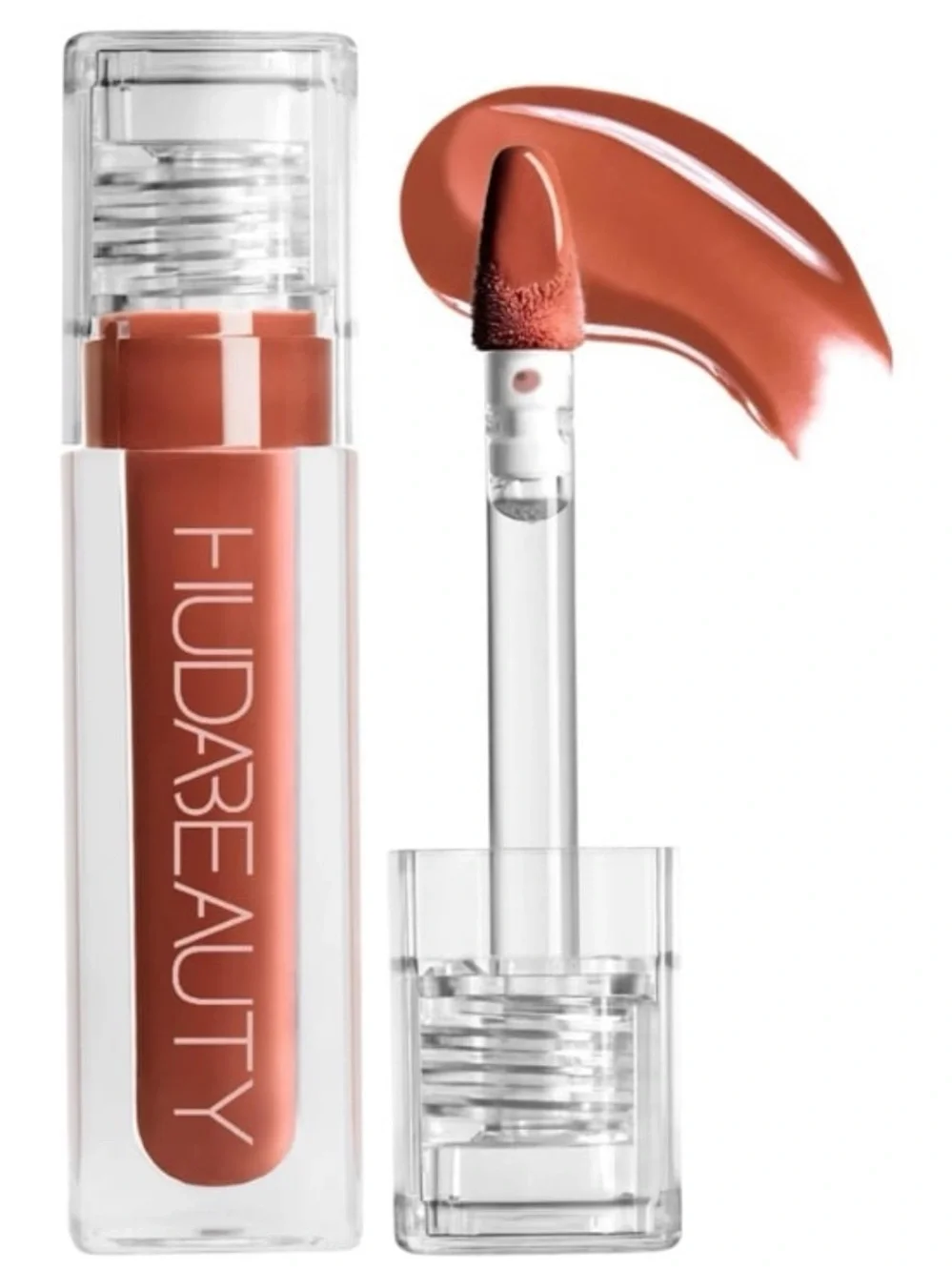 💛 2/$25 HUDA BEAUTY Faux Filler Shiny Non-Sticky Lip Gloss - FOXY